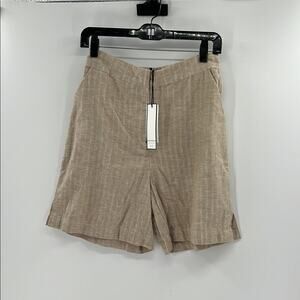 Bagatelle Collection Women's Woven Chino Shorts - Tan/Metallic Silver - XS - NWT